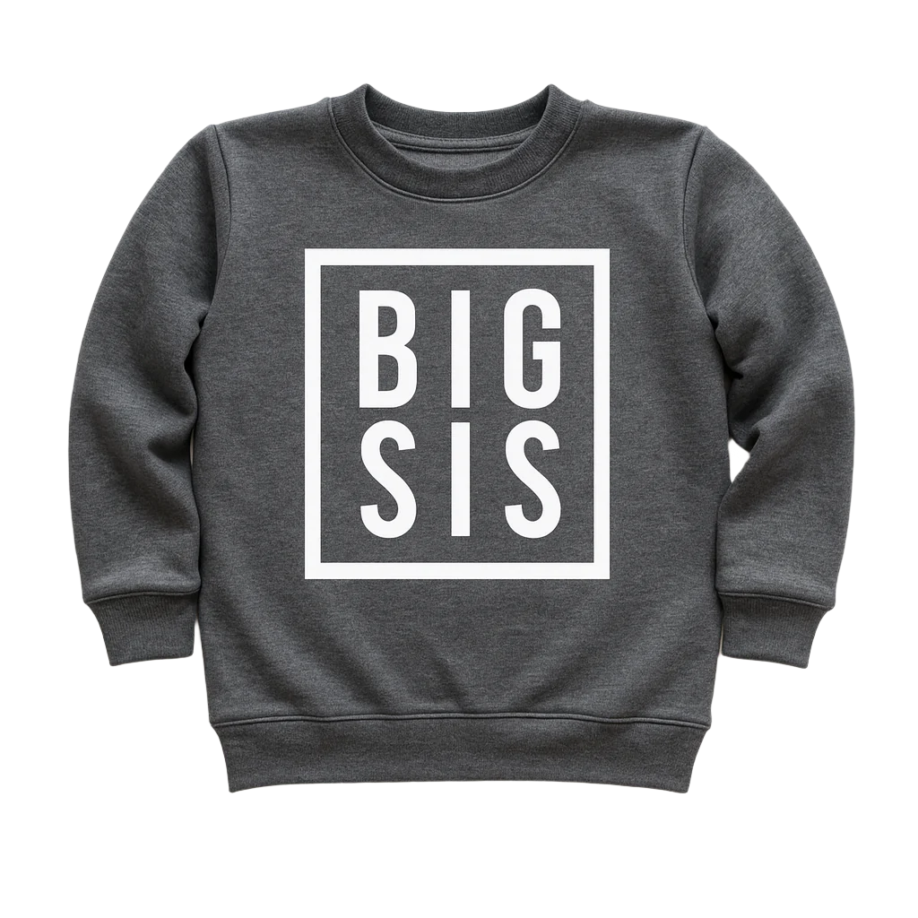 Big Sis Sweatshirt - Charcoal (12Y) FINAL SALE*