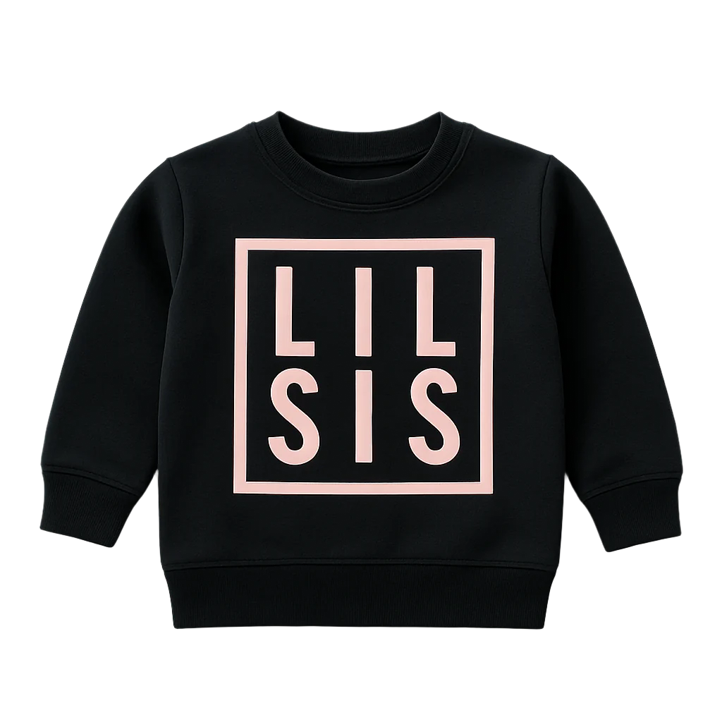 Lil Sis Sweatshirt - Black (3-6m) FINAL SALE*