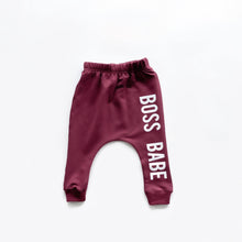 Load image into Gallery viewer, Boss Babe Harems - Burgundy (12-24m) FINAL SALE*
