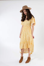 Load image into Gallery viewer, Flowy Ruffle Dress - Yellow Floral
