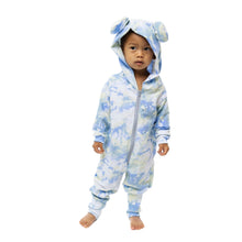 Load image into Gallery viewer, Tie Dye Bear Romper - Blue Crush
